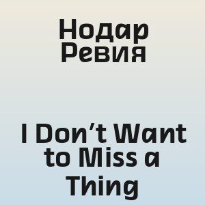 Нодар Ревия - I Don’t Want to Miss a Thing