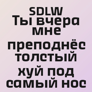 SDLW - Ты вчера мне преподнёс толстый хуй под самый нос